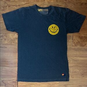 Aviator Nation Charcoal Tee with Yellow Happy Face